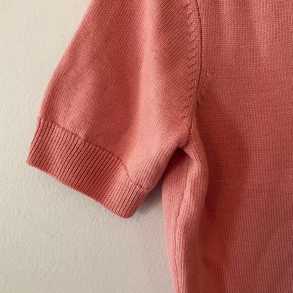 NWT Staud Women size Medium Damask Pink Sullivan Top Sweater V-neck Preppy Wool - Picture 6 of 11